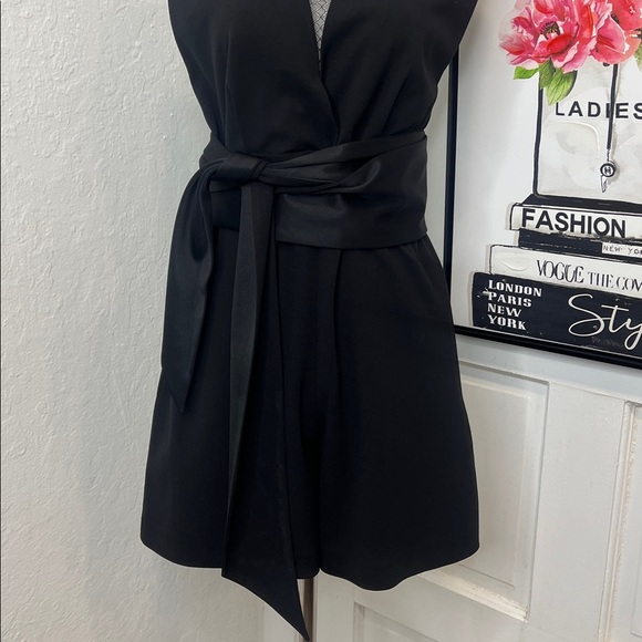Maje Black Tie Waist Romper Size 38/M - Picture 2 of 10